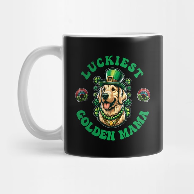 Luckiest Golden Mama - St Patricks Day Golden Retriever by eighttwentythreetees